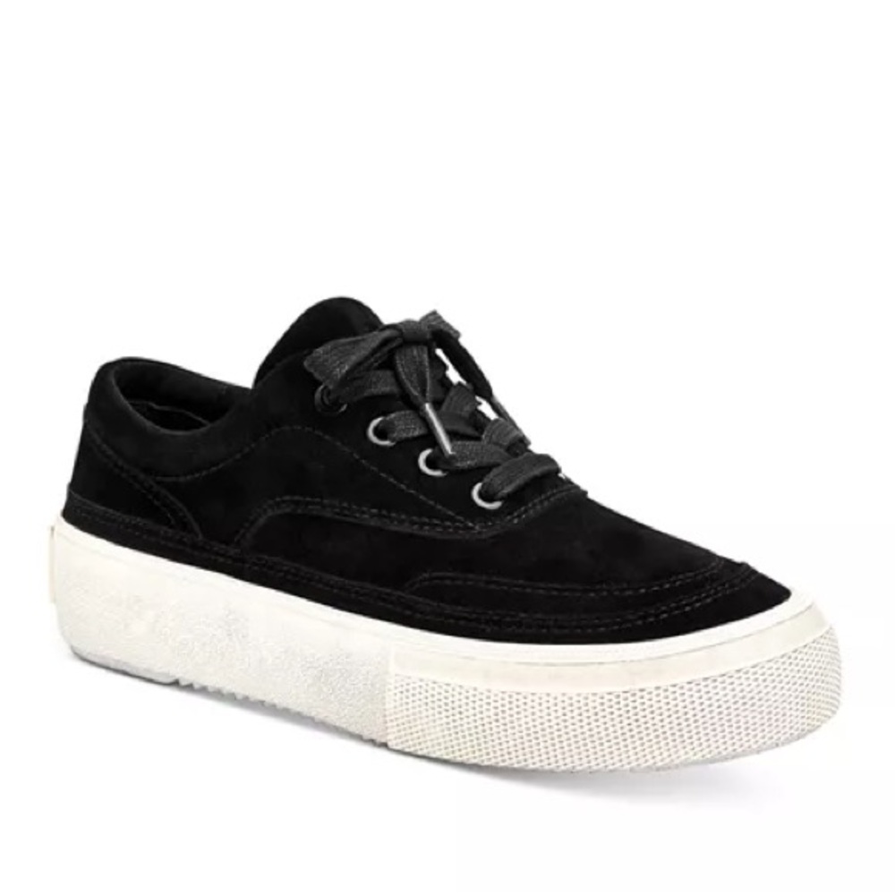 🍁50% Off Rdy 4 Fall Sale ALL SAINTS Mercia Black Suede Platform Sneakers